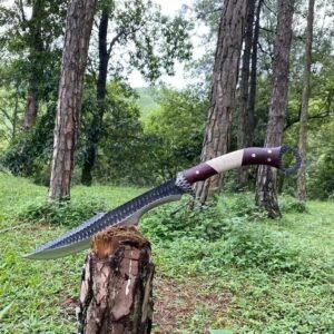 Handmade Black Cobra Bowie Knife Set: Rosewood & Bone Handle, Ferro Rod , Gift For Him