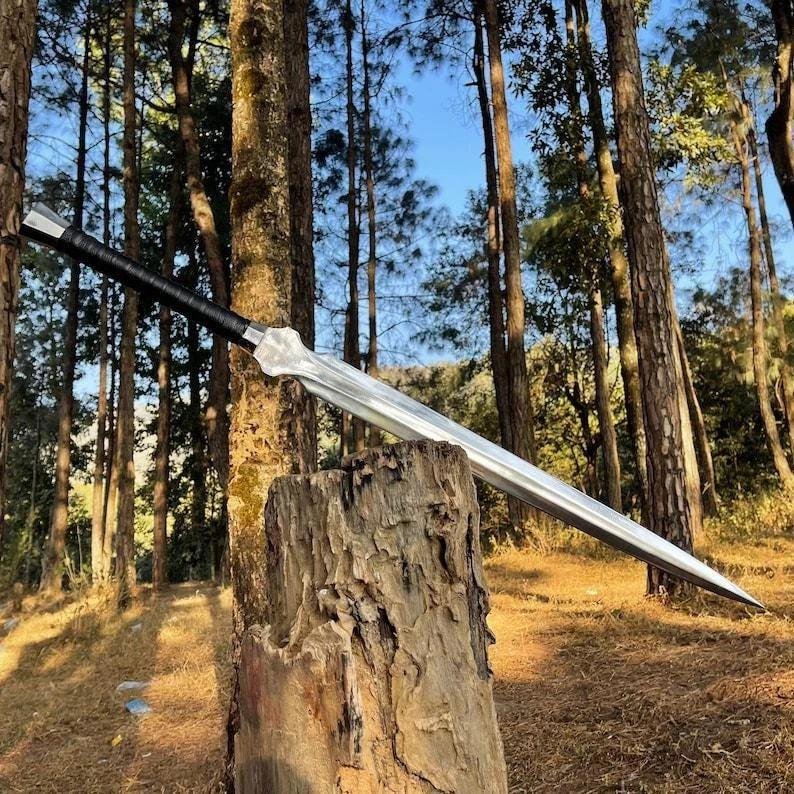 Custom Handmade Viking Spear Sword | Carbon Steel Hunting & Camping Blade with sheath - Image 7