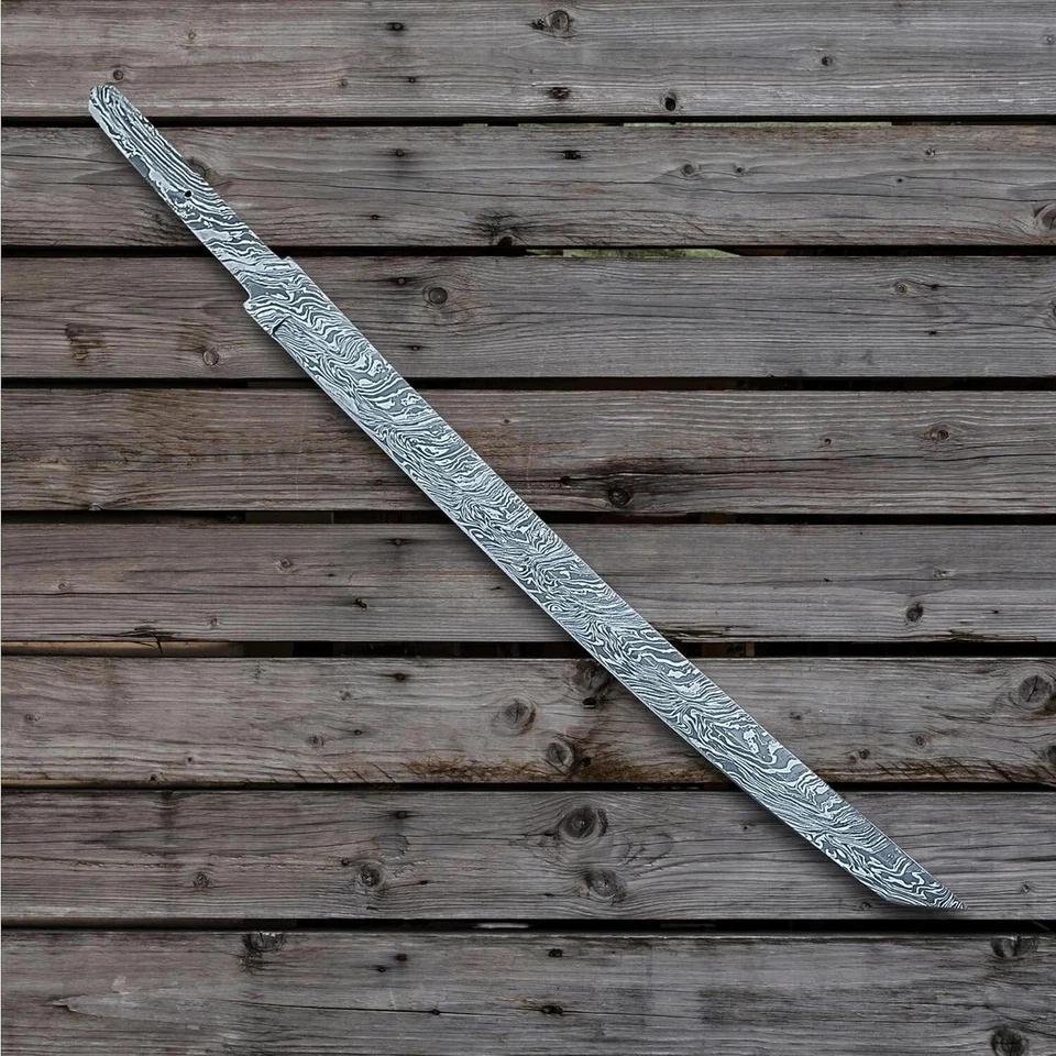 Damascus Steel Sword Blade Blank 26" β Snake Pattern, Hand-Forged for DIY Custom Sword Making - Image 3