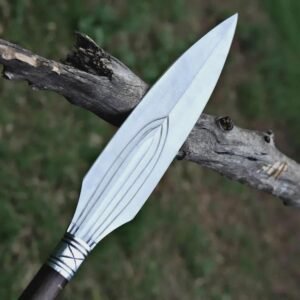 Handmade Viking Spear: 5160 Carbon Steel Leaf Spring, Rosewood Handle