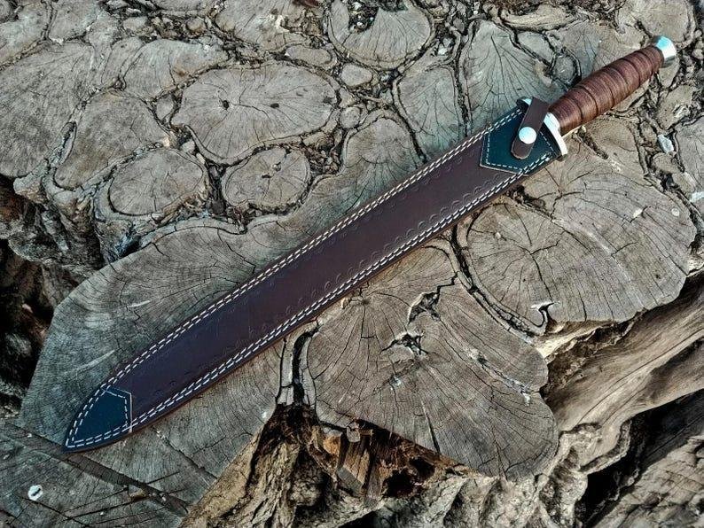 Hand-Forged 22-Inch D2 Steel Hunting Sword | Functional Long Blade for Outdoor Use - Image 6