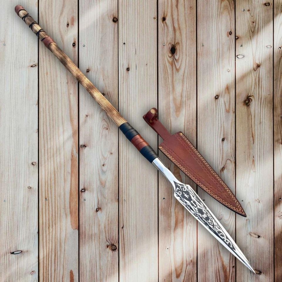 Custom Handmade Viking Spear Sword | High Carbon Steel Norse Blade with Ashwood Handle - Image 2