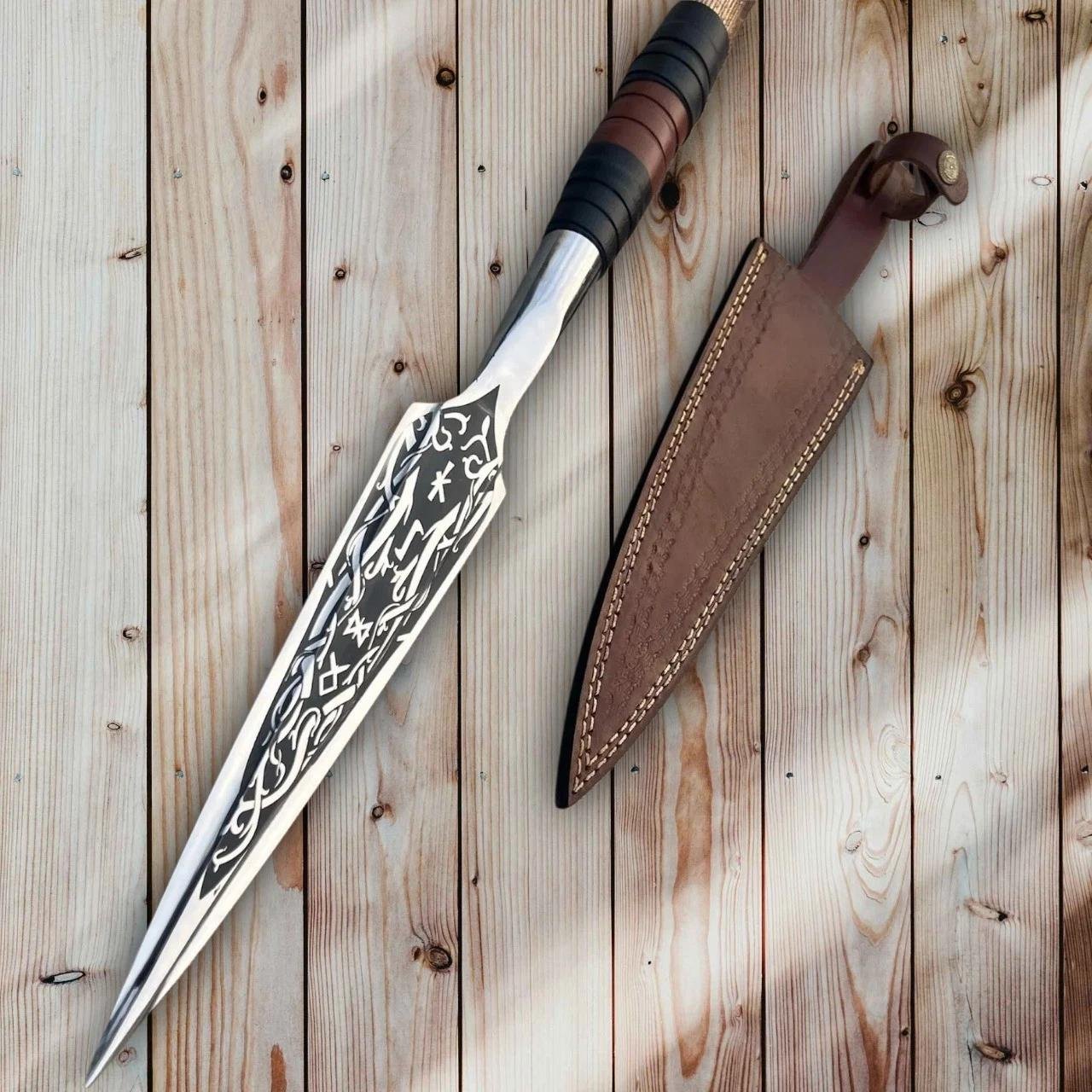 Custom Handmade Viking Spear Sword | High Carbon Steel Norse Blade with Ashwood Handle - Image 3