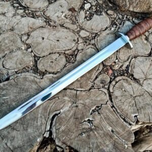 Hand-Forged 22-Inch D2 Steel Hunting Sword | Functional Long Blade for Outdoor Use