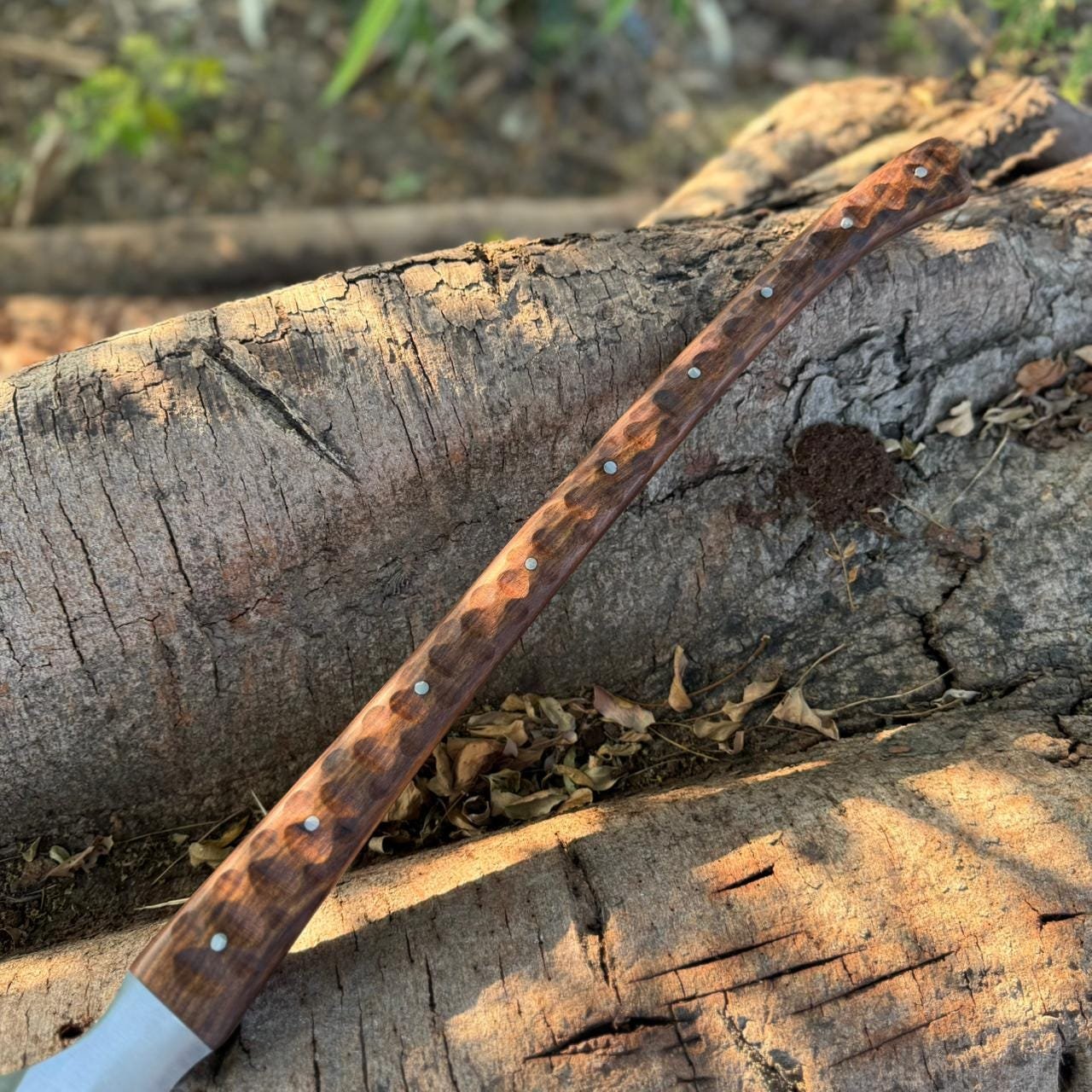 Hand-Forged High Carbon Steel Viking Spear : Rosewood Handle with Leather Sheath - Image 8