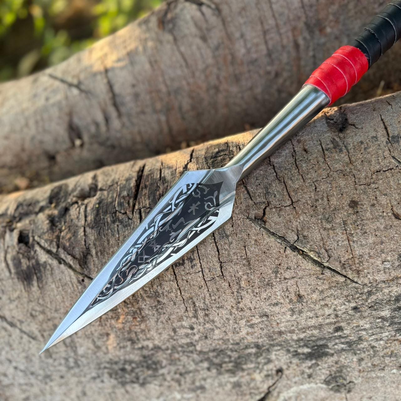 Hand-Forged High Carbon Steel Viking spear | 34" Full Tang Ashwood Handle - Image 8