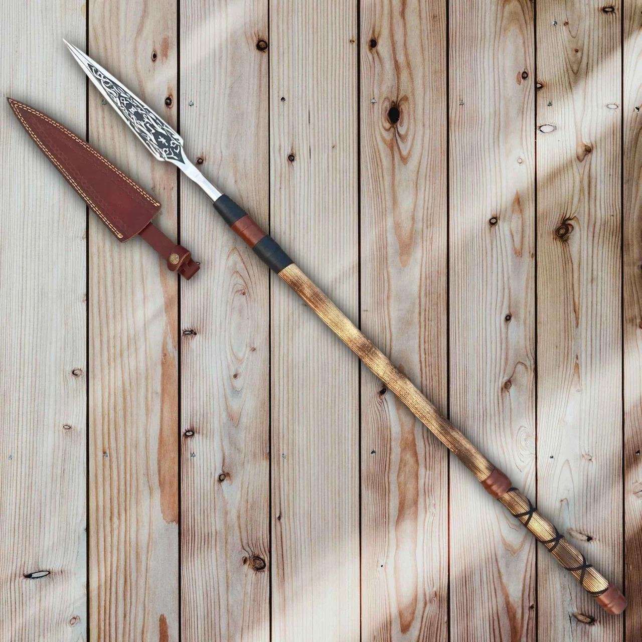 Custom Handmade Viking Spear Sword | High Carbon Steel Norse Blade with Ashwood Handle - Image 4