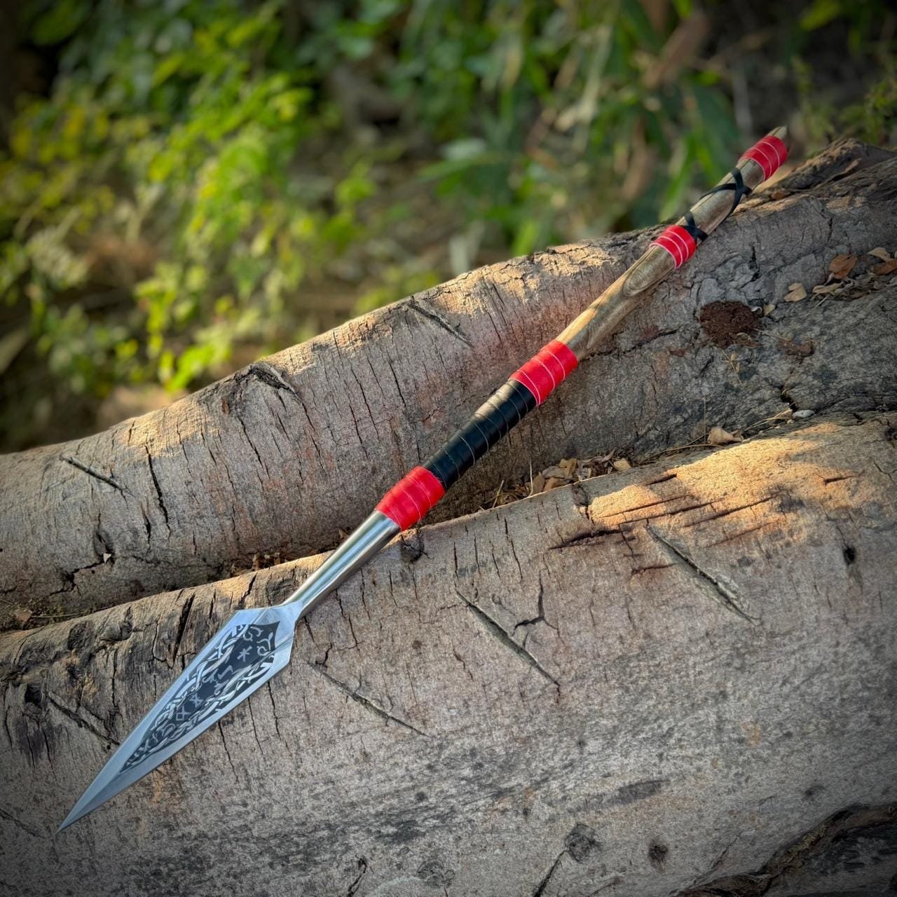 Hand-Forged High Carbon Steel Viking spear | 34" Full Tang Ashwood Handle - Image 2