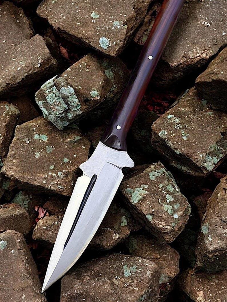 Hand Forged Viking Hunting Spear – 25” Blade with Leather Sheath - Image 2