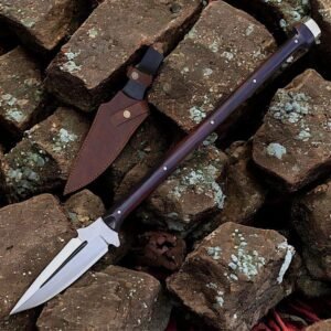 Hand Forged Viking Hunting Spear – 25” Blade with Leather Sheath