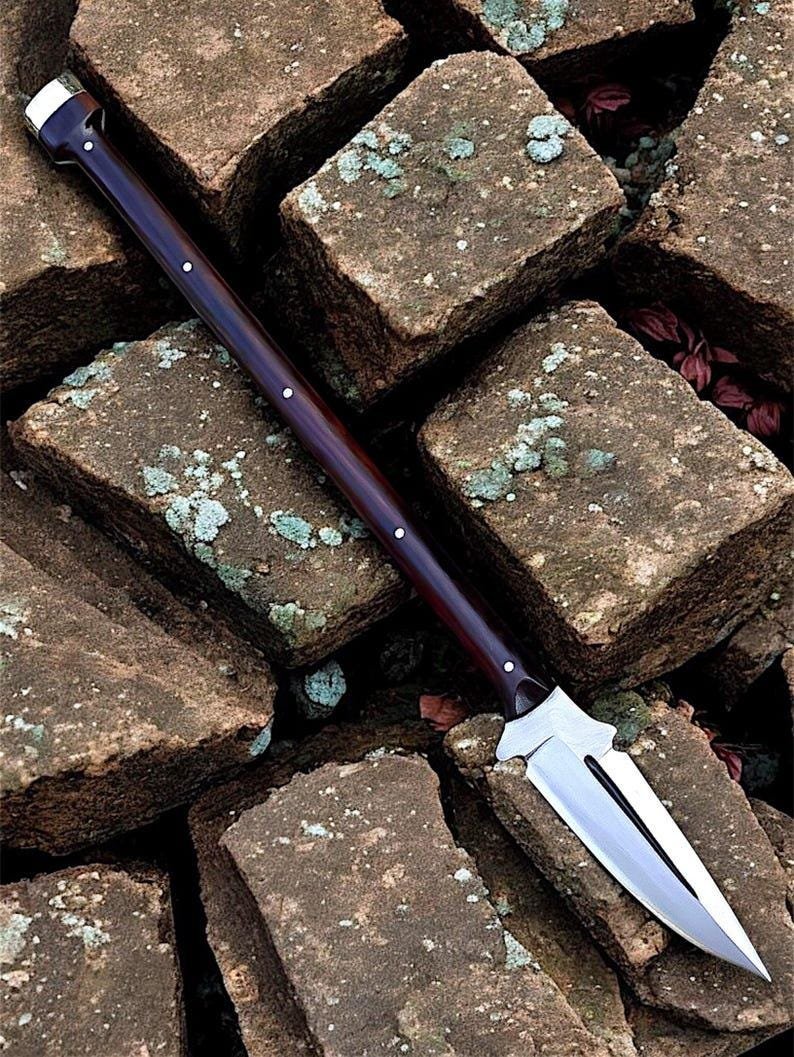 Hand Forged Viking Hunting Spear – 25” Blade with Leather Sheath - Image 4