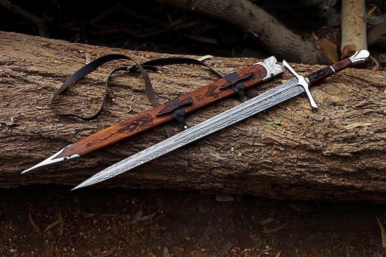 Damascus Viking Sword – Hand Forged Medieval Longsword - Image 4