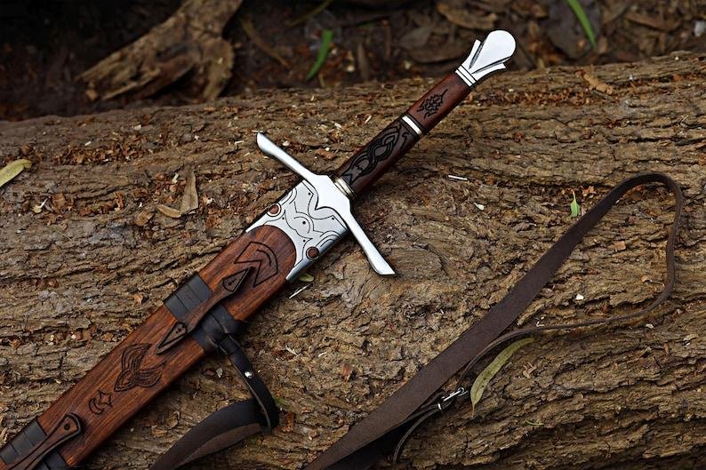 Damascus Viking Sword – Hand Forged Medieval Longsword - Image 2
