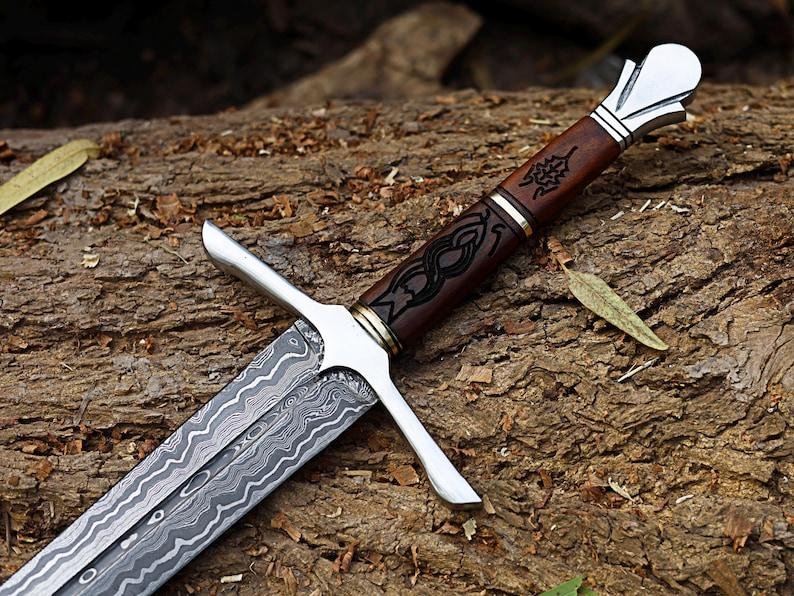 Damascus Viking Sword – Hand Forged Medieval Longsword - Image 5