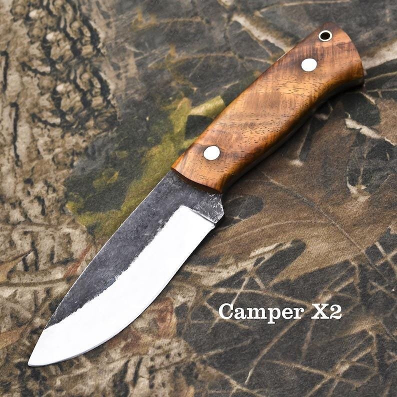 Hand-Forged Carbon Steel Hunting Spear, Viking Spear Rosewood Handle, Outdoor Gift for Him - Image 6