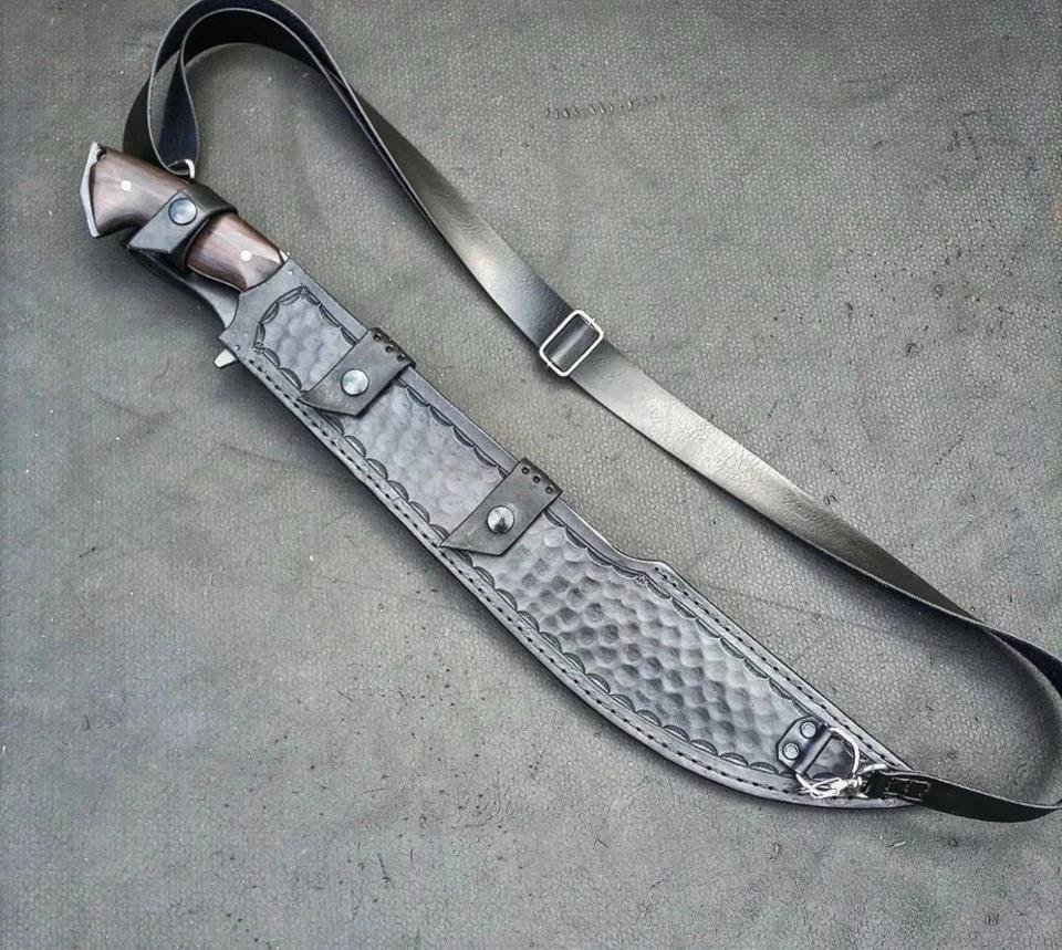 Hand Forged Carbon Steel Knife 22" Rosewood Handle Outdoor Tool - Image 6