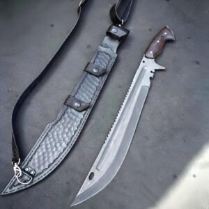 Hand Forged Carbon Steel Knife 22" Rosewood Handle Outdoor Tool