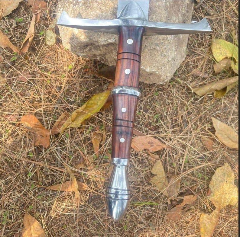 Hand Forged Carbon Steel Sword Full Tang 36" Rosewood Handle Gift - Image 3
