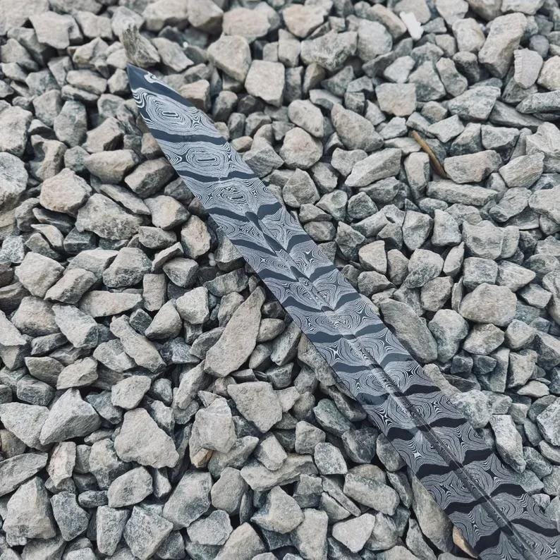 31" Damascus Steel Sword Blade Blank | Snake Pattern Forging Stock for Custom Sword Making - Image 3