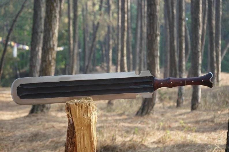 Hand-Forged Carbon Steel Machete, Rosewood Handle, Heavy Duty Outdoor Blade - Image 6