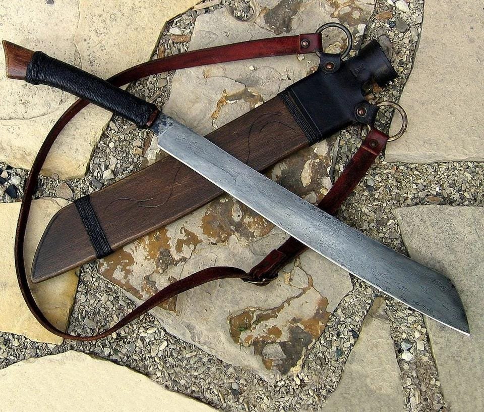Hand-Forged Viking Sword Sword: 5160 Steel Blade W/Rosewood Handle - Image 2