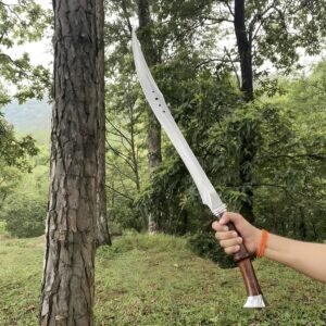 Hand-Forged Norse Longsword, Carbon Steel Medieval Collector Sword, Leather Sheath, Gift for Him