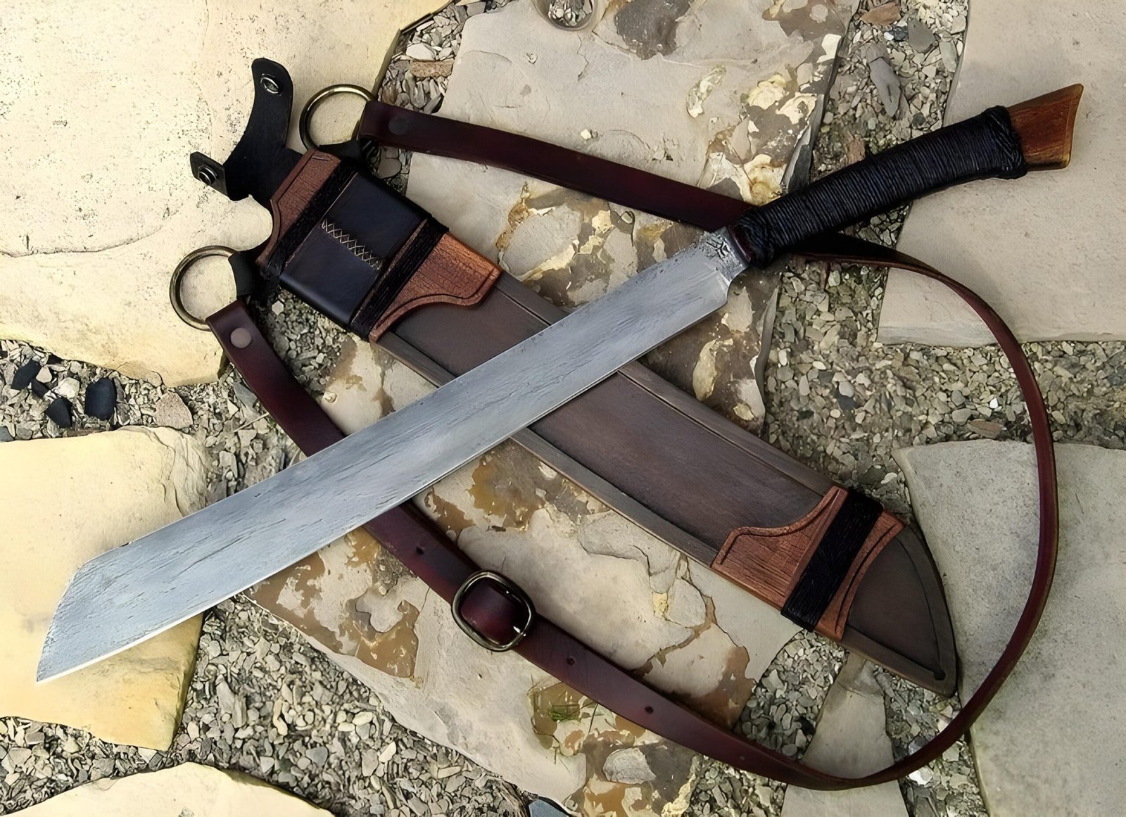 Hand-Forged Viking Sword Sword: 5160 Steel Blade W/Rosewood Handle