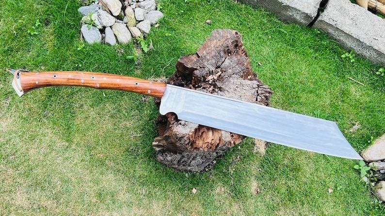 Hand-Forged Viking Long Sword: 5160 Steel Blade W/Rosewood Handle - Image 5
