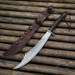 5160 Carbon Steel Machete | 30" Full Tang Blade with Rosewood Handle & Leather Sheath