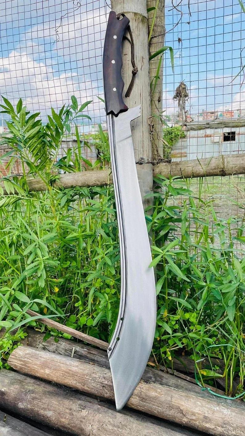 5160 Carbon Steel Machete | 28" Full Tang Blade with Rosewood Handle - Image 2