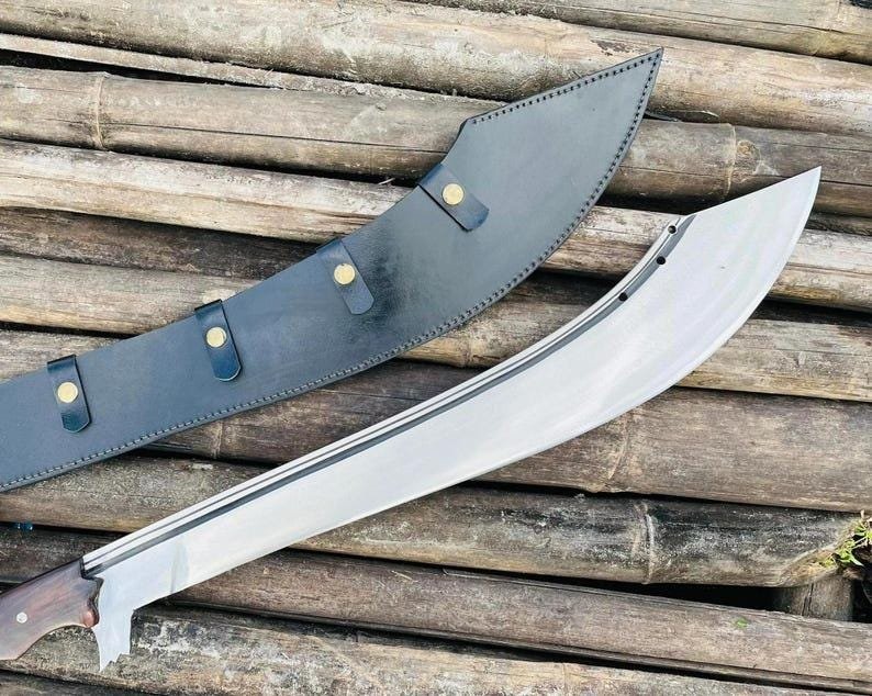 5160 Carbon Steel Machete | 28" Full Tang Blade with Rosewood Handle - Image 6