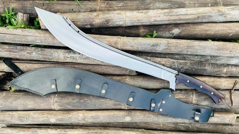 5160 Carbon Steel Machete | 28" Full Tang Blade with Rosewood Handle - Image 7