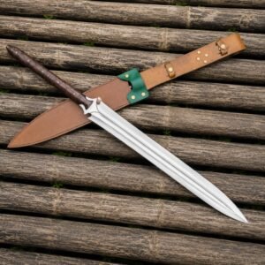 Hand-Forged 5160 Carbon Steel Two-Handed Sword 22 Blade, Gift For Him