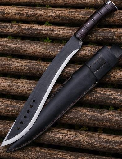 5160 Carbon Steel Machete | 24" Full Tang Blade with Rosewood Handle - Image 4