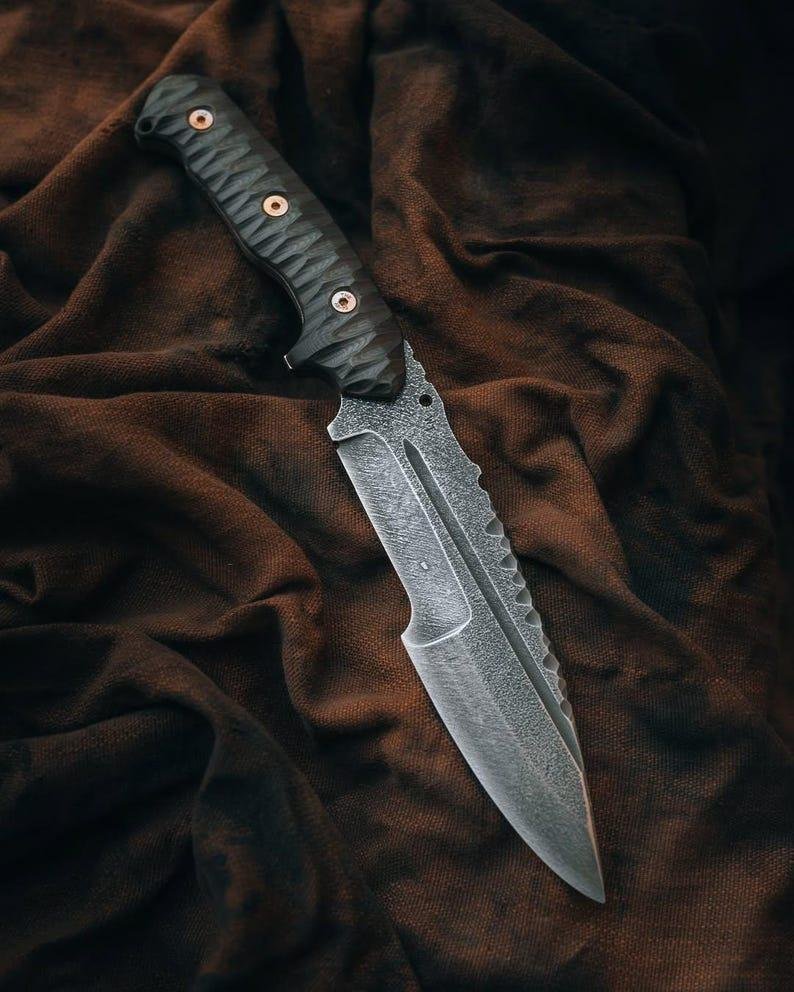 Shadow Fang Tracker Knife | Handmade 5160 Spring Steel Fixed Blade with Micarta Handle | Custom Gift for Him & Collectors - Image 3