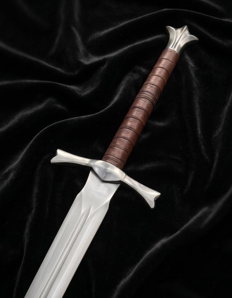 Hand Forged Medieval Arming Sword with 5160 Carbon Steel Blade, Leather Grip & Sheath | Knight Collector Display Sword - Image 6