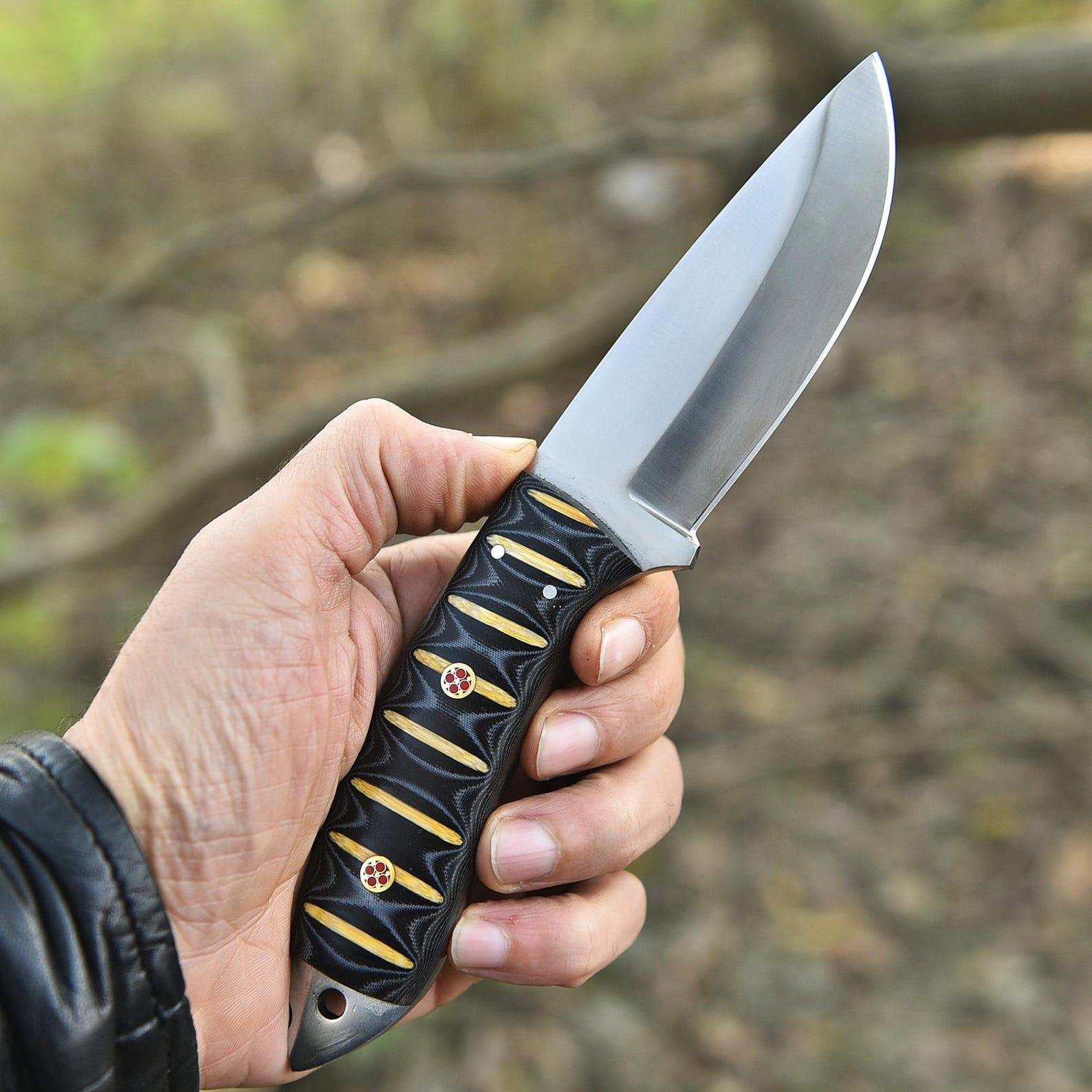 Handmade D2 Steel Hunting Knife | G10 Handle, Leather Sheath, Outdoor Camping Blade - Image 6