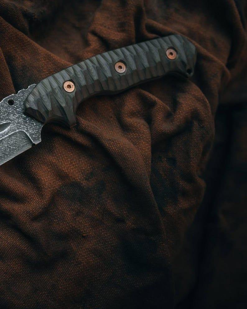 Shadow Fang Tracker Knife | Handmade 5160 Spring Steel Fixed Blade with Micarta Handle | Custom Gift for Him & Collectors - Image 5