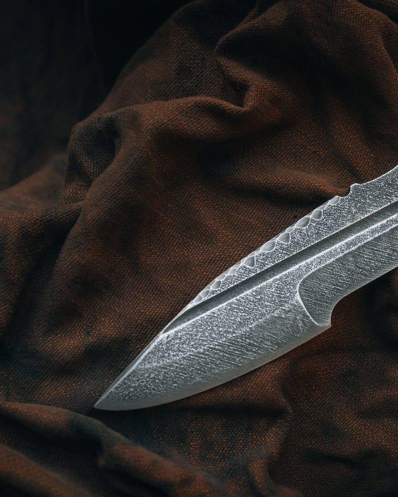 Shadow Fang Tracker Knife | Handmade 5160 Spring Steel Fixed Blade with Micarta Handle | Custom Gift for Him & Collectors - Image 6