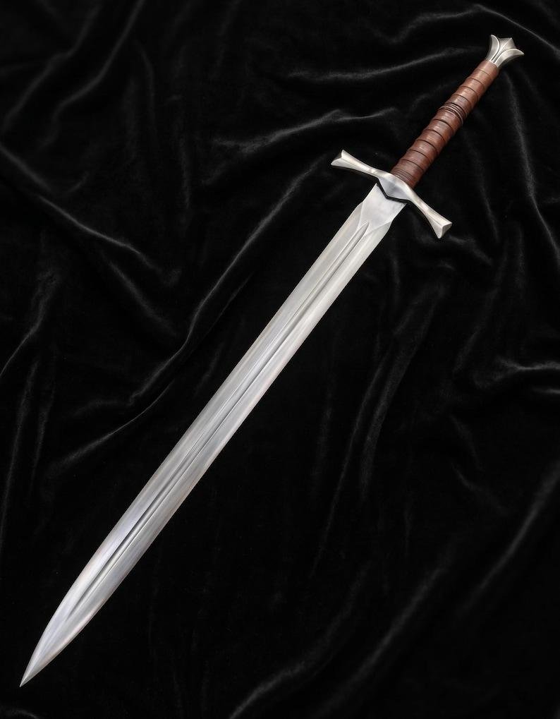 Hand Forged Medieval Arming Sword with 5160 Carbon Steel Blade, Leather Grip & Sheath | Knight Collector Display Sword - Image 4