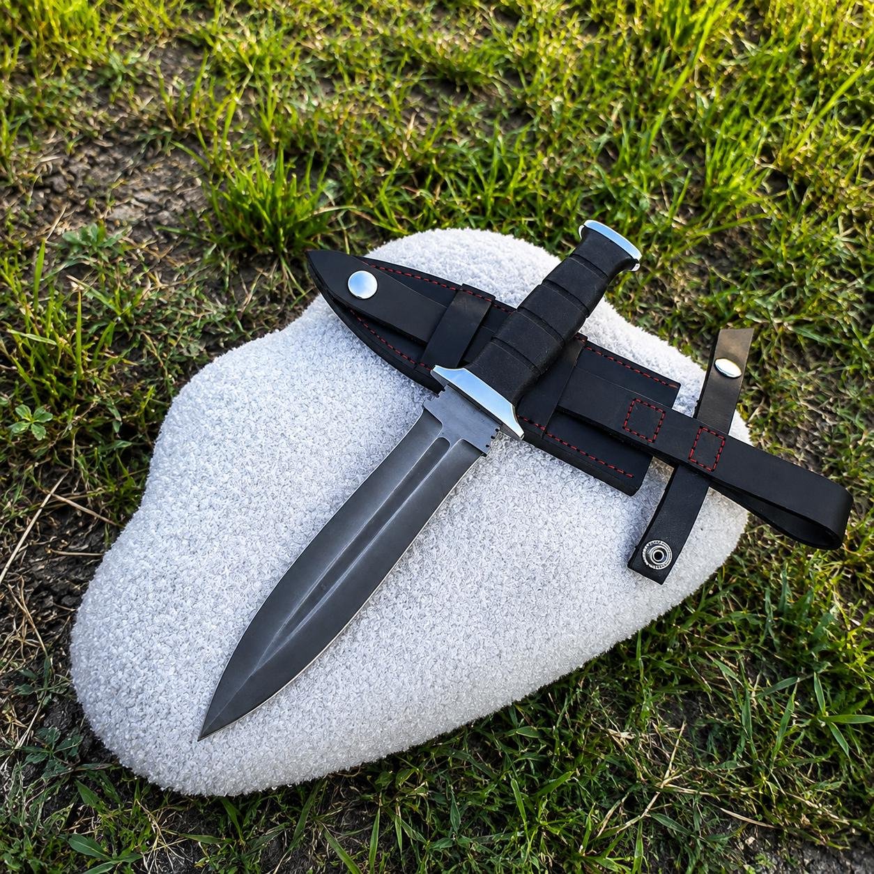 Hand-Forged Viking Knife | High Carbon Steel Blade, G10 Handle, Leather Sheath