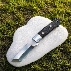 Handmade Skinner Knife | 52100 Steel, Sheep Horn Handle, Leather Sheath