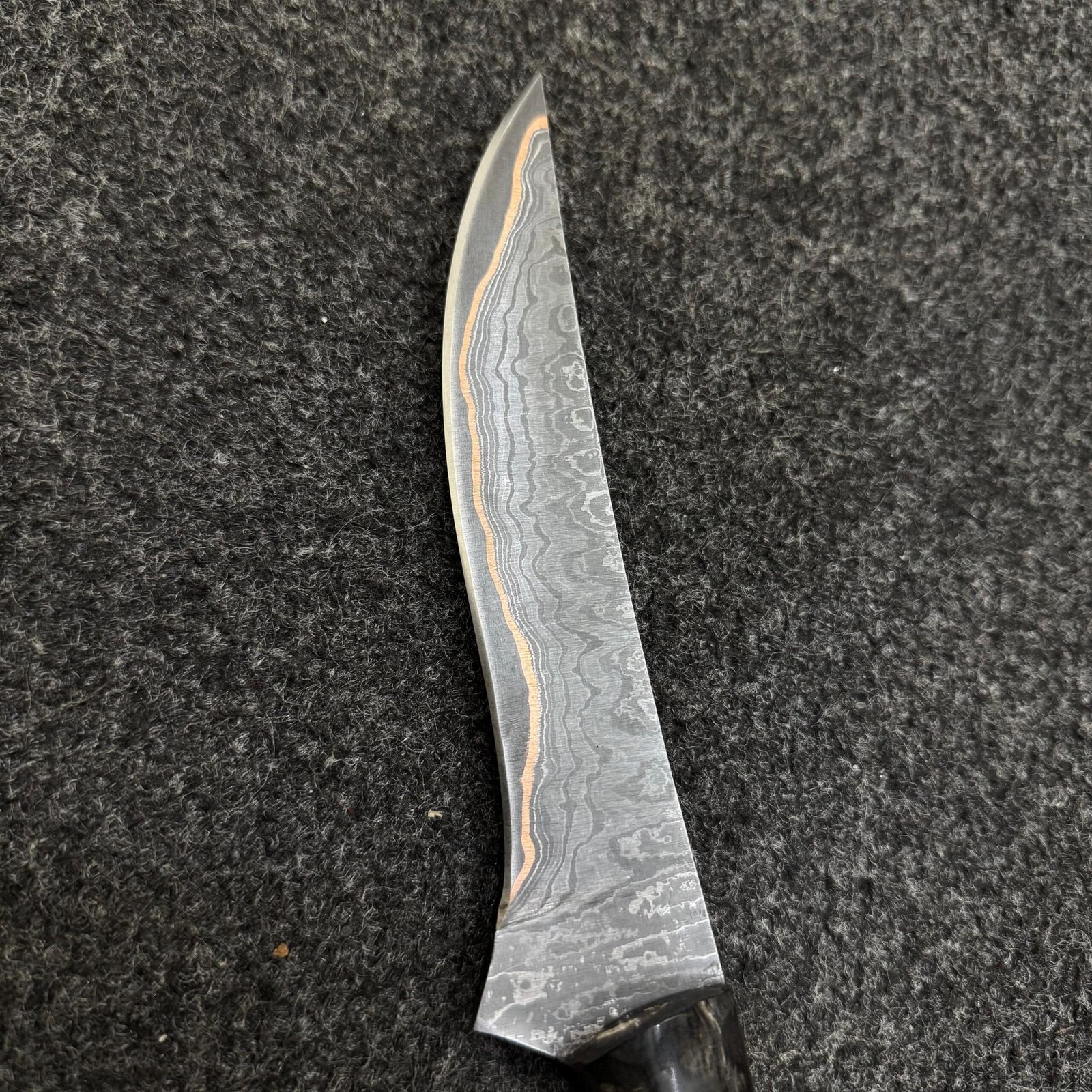 Hand Forged Damascus Chef Knife Set | Copper Damascus Steel, Sheep Horn Handles, Kitchen Knives - Image 8