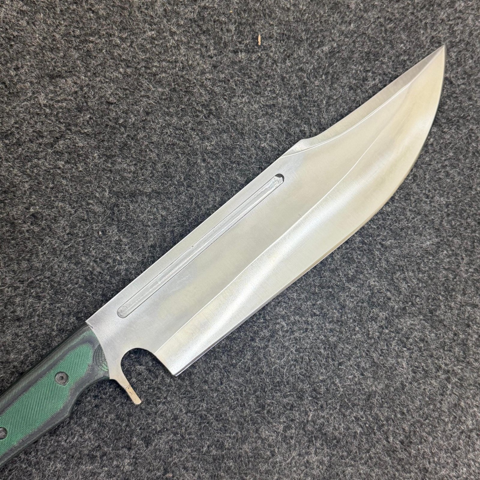 Handmade Full Tang Camping Knife | High Carbon Steel Blade, Green Micarta Handle & Leather Sheath - Image 3