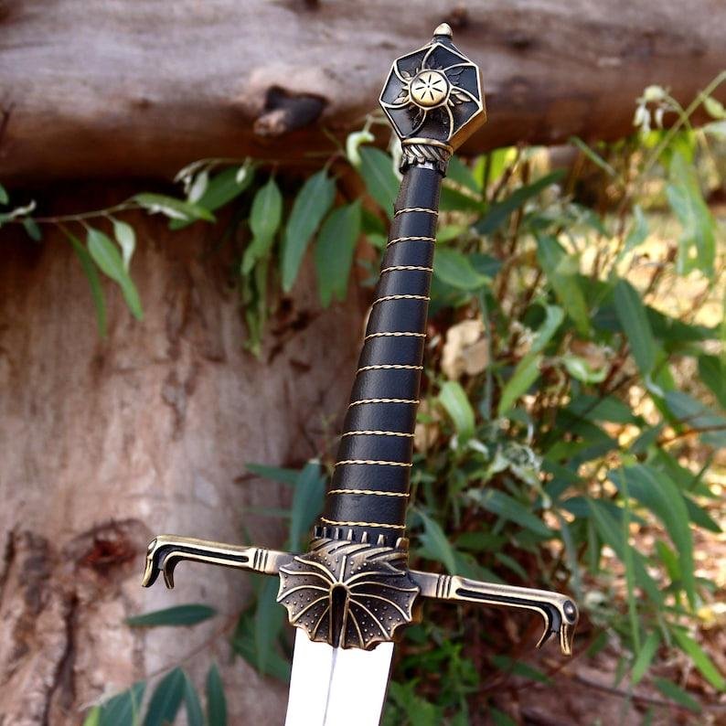 Handmade Fantasy Sword Replica | Stainless Steel Blade, Zinc Alloy Hilt (40 Inch) - Image 5