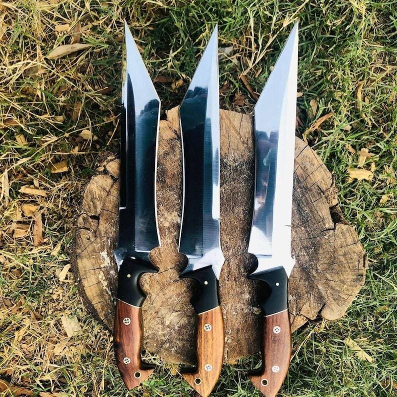 Handmade Full Tang Camping Knife | High Carbon Steel, Rosewood Micarta Handle, Leather Sheath - Image 7
