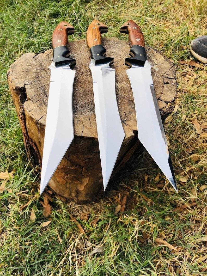 Handmade Full Tang Camping Knife | High Carbon Steel, Rosewood Micarta Handle, Leather Sheath - Image 8