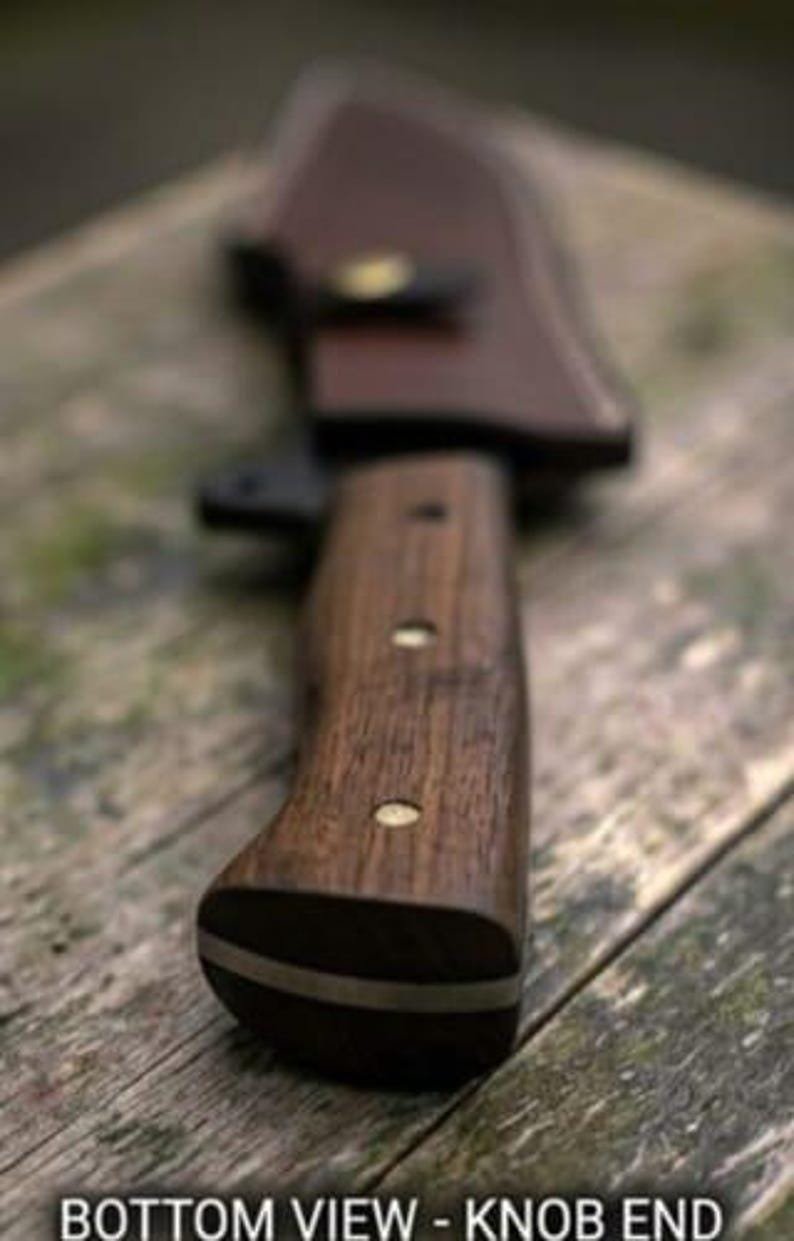 Handmade Hunting Knife | Full Tang Fixed Blade with Wood Handle & Genuine Leather Sheath - Image 5
