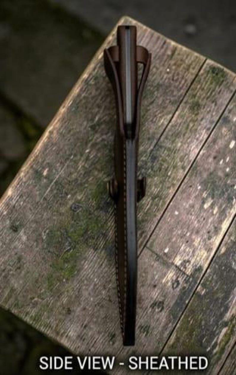 Handmade Hunting Knife | Full Tang Fixed Blade with Wood Handle & Genuine Leather Sheath - Image 6