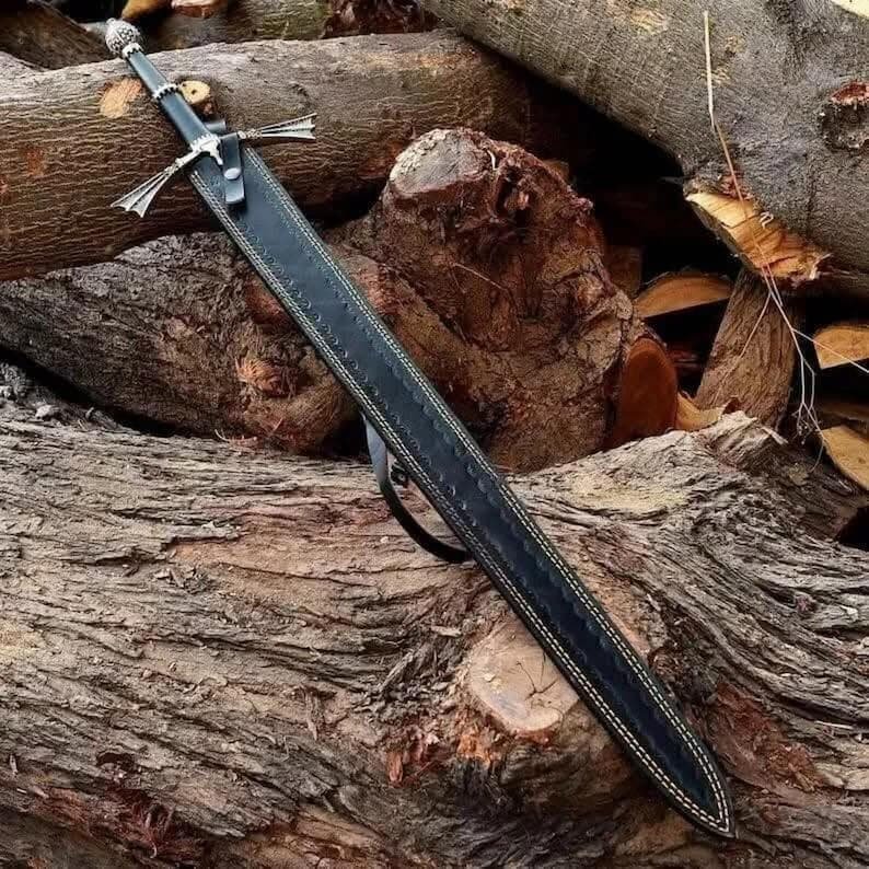 Handmade Stainless Steel Fantasy Sword | Etched Blade, Medieval Wall Decor - Image 7